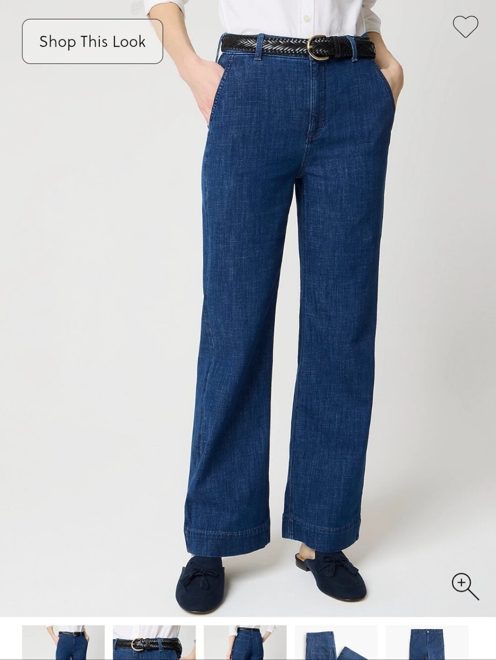 J. Crew Dark Blue Wide-Leg Denim Jeans